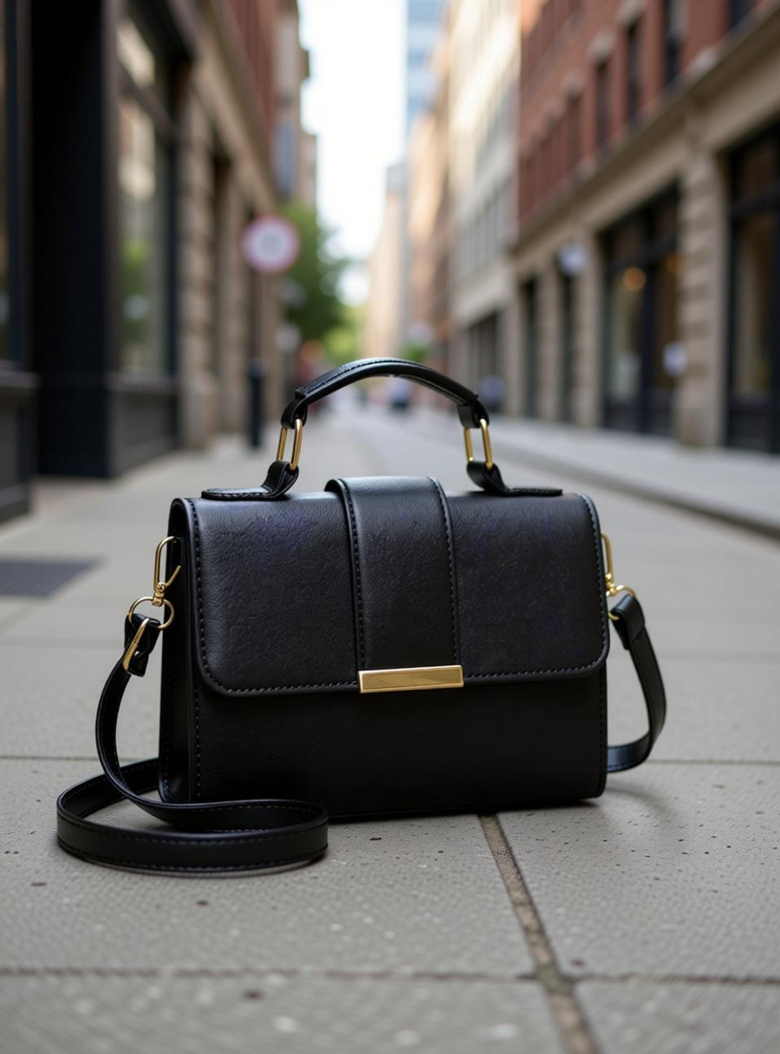 Cleto Black Sling Bag Trendy Black sling bag For Women/Girls Stylish Faux Leather ladies purse casual