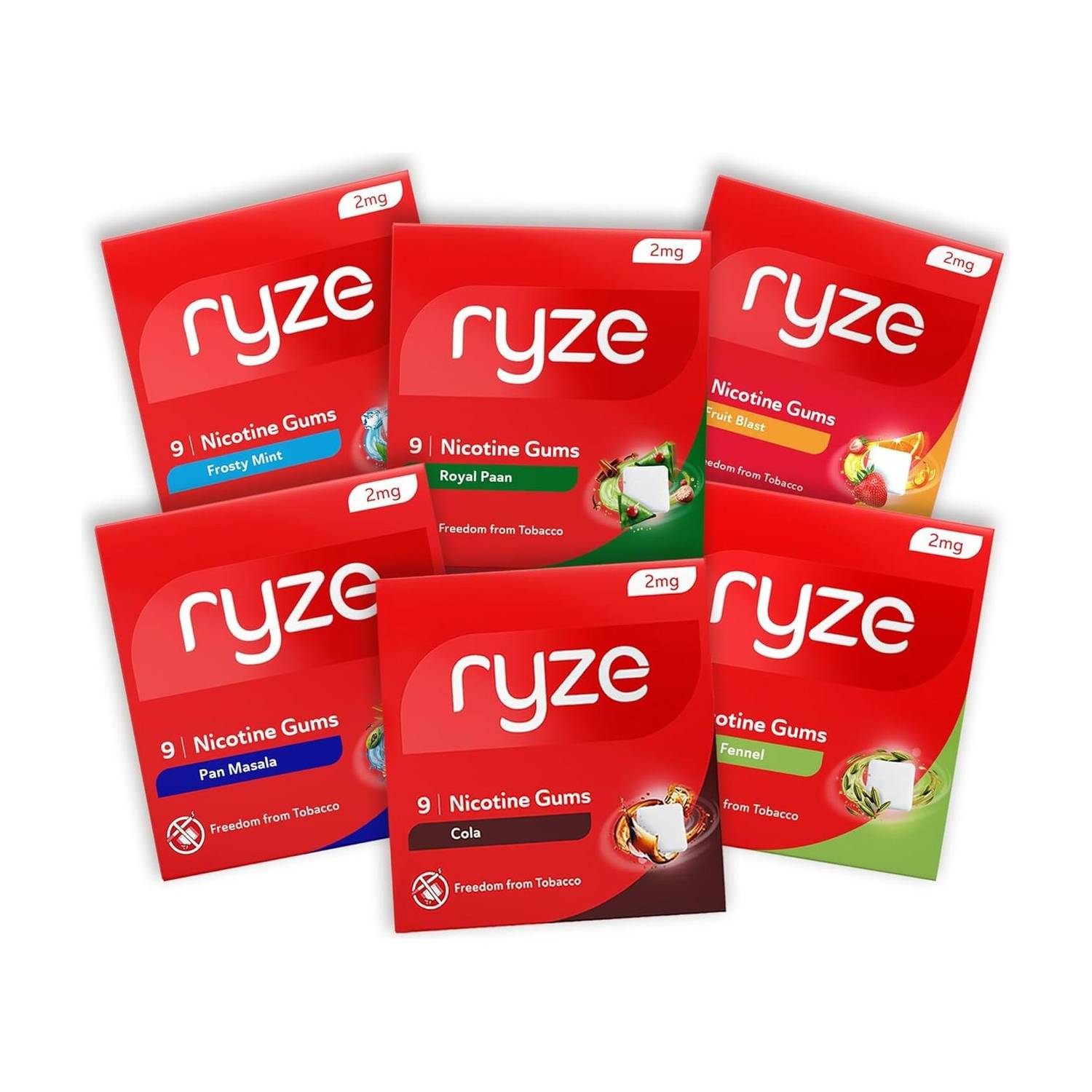 Ryze Nicotine Gum 2mg Assorted Pack 9 Gums - Image 1