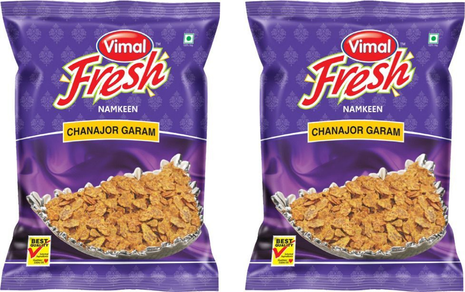 VIMAL Fresh Chana Jor Garam - Authentic Indian Snack, 400gm X 2 - Crunchy, Spicy Chana Chor