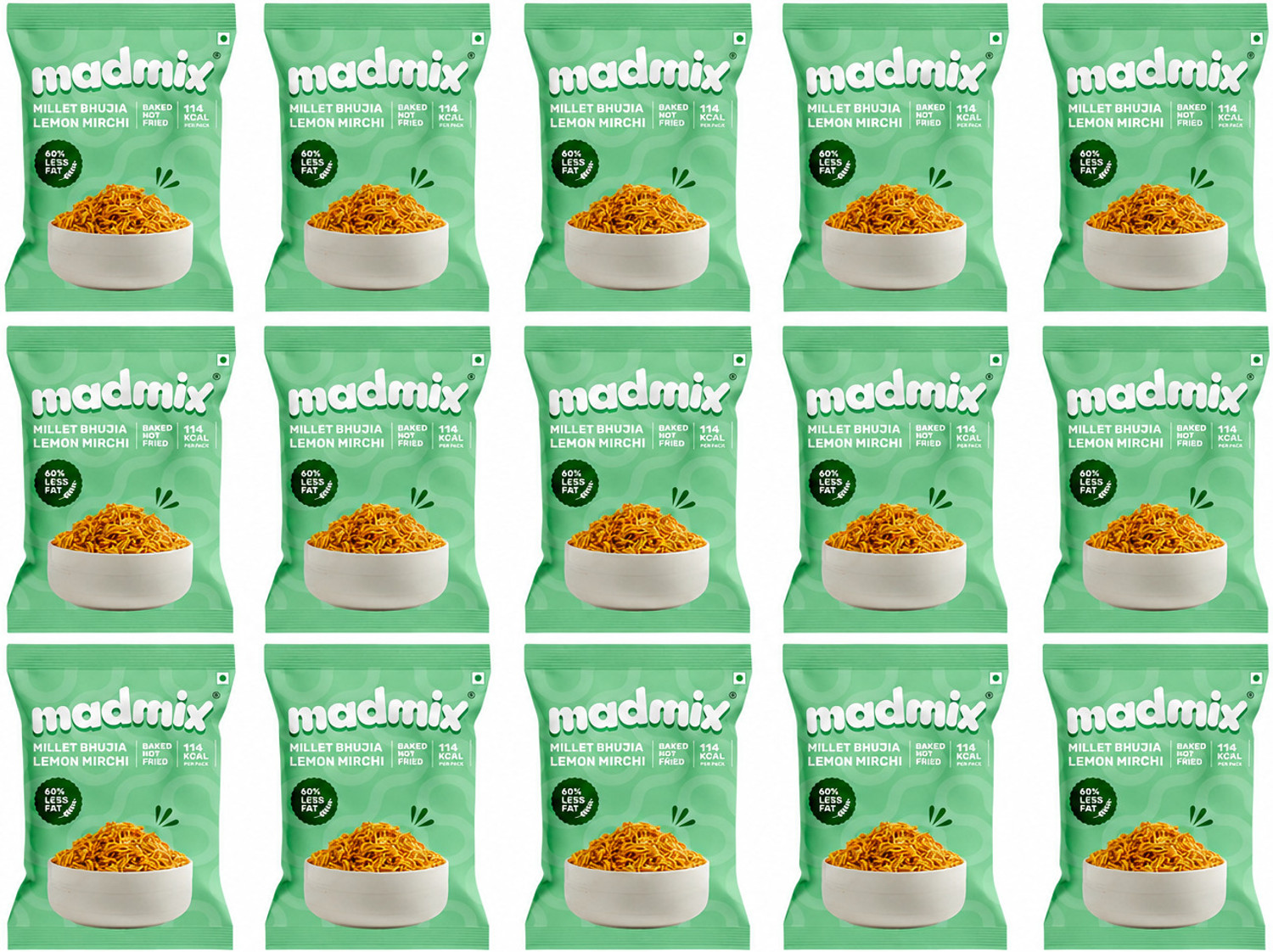 Madmix Lemon Mirchi Bhujia|Namkeen|Pack of 15-27gm