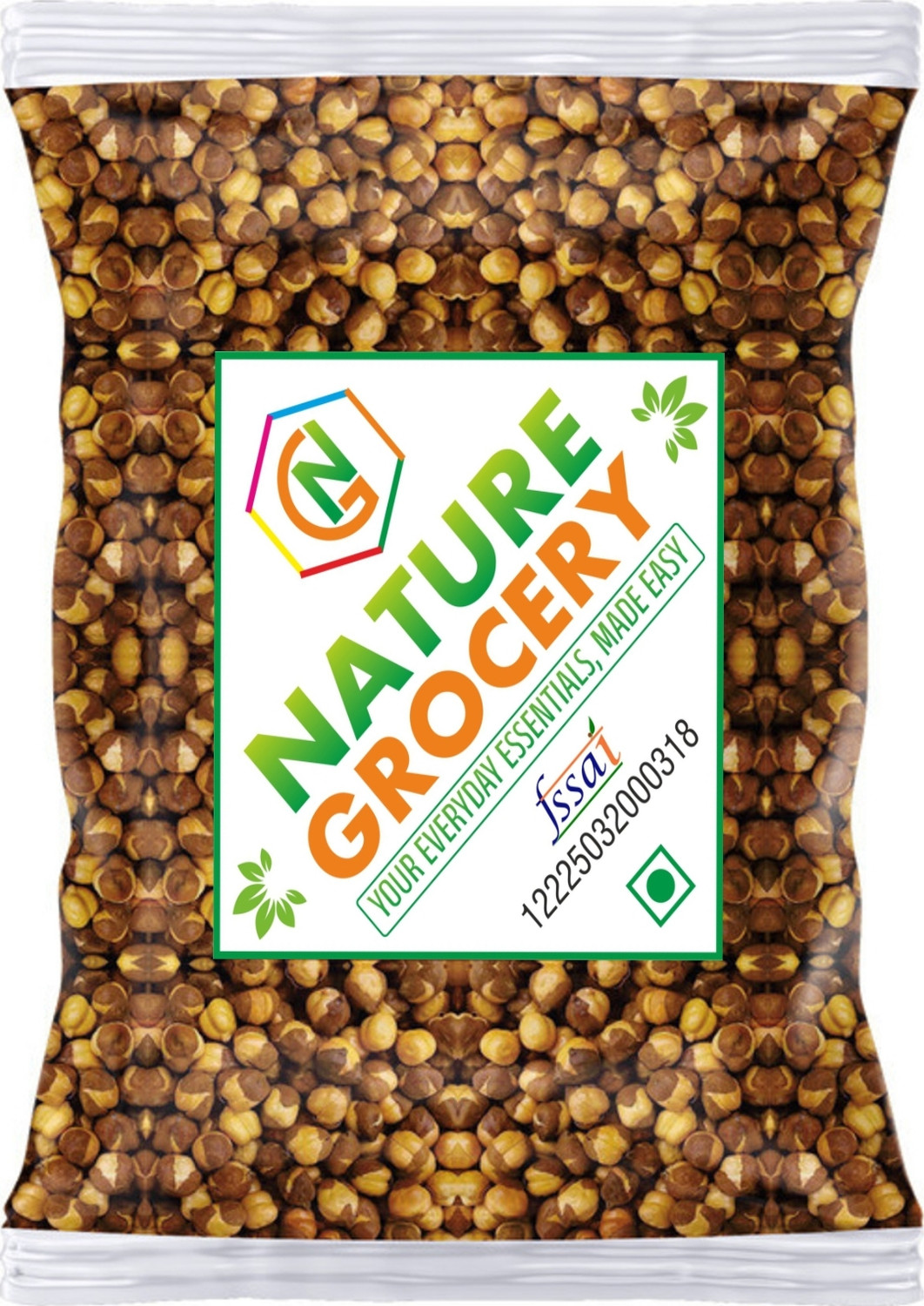 NatureGrocery Roasted Chana, Whole With Skin | Roasted Bhuna Chana Plain Yellow Chana