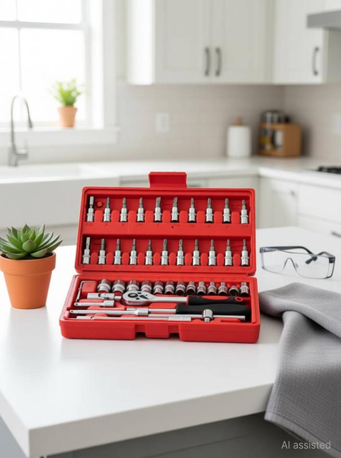 ALAMPAR 46pc Red Socket Set - Image 2