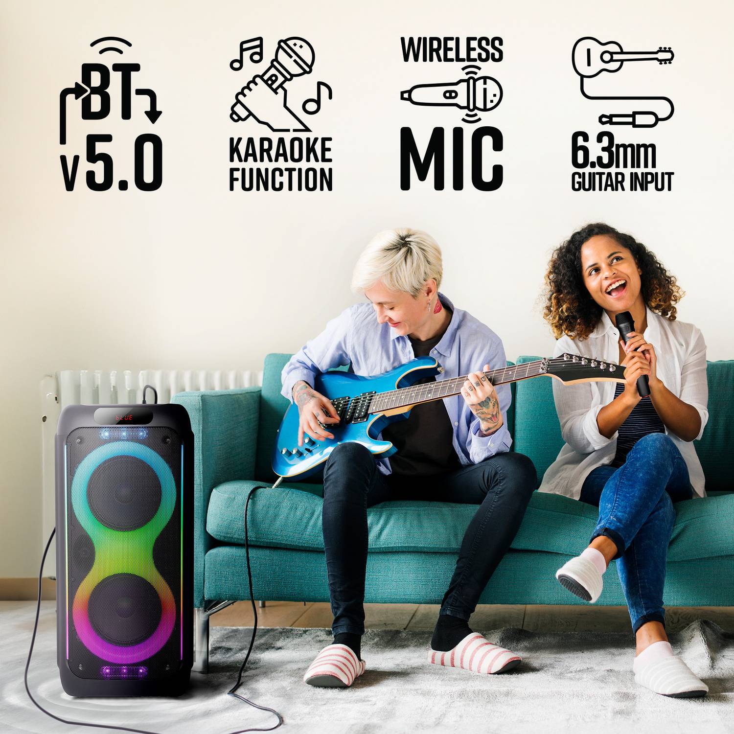 ZEBRONICS ZEB-BUDDY 200 Wireless MIC, Karaoke, RGB LED Lights, 100 W - Image 3