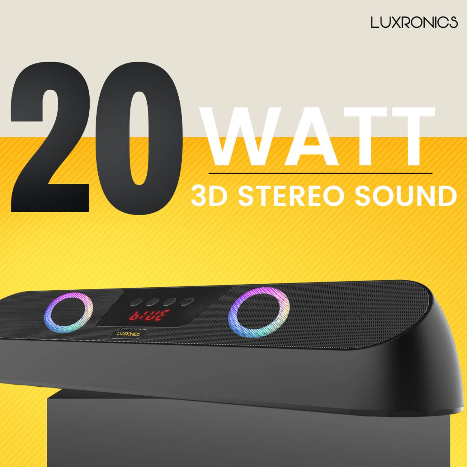 luxronics Vibe X 20W Bluetooth Soundbar - Image 4