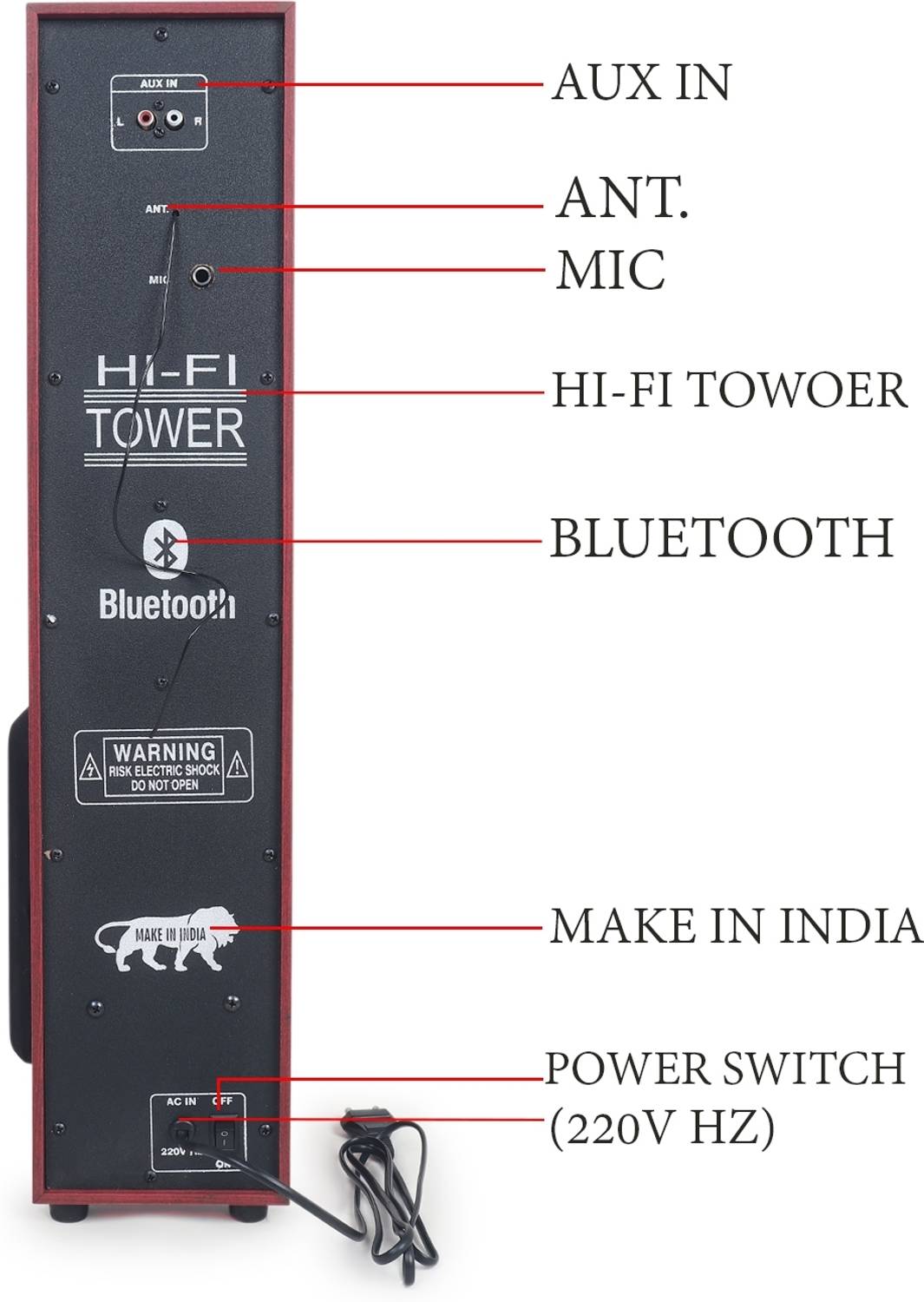 canyon S-03 180W Bluetooth Tower Speaker - Image 4