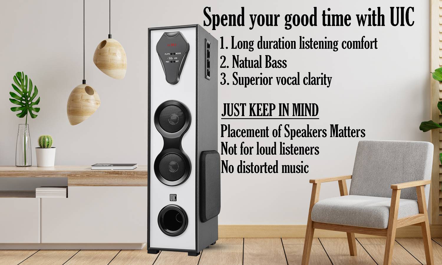 UIC 5111 70W Bluetooth Tower Speaker - Image 4