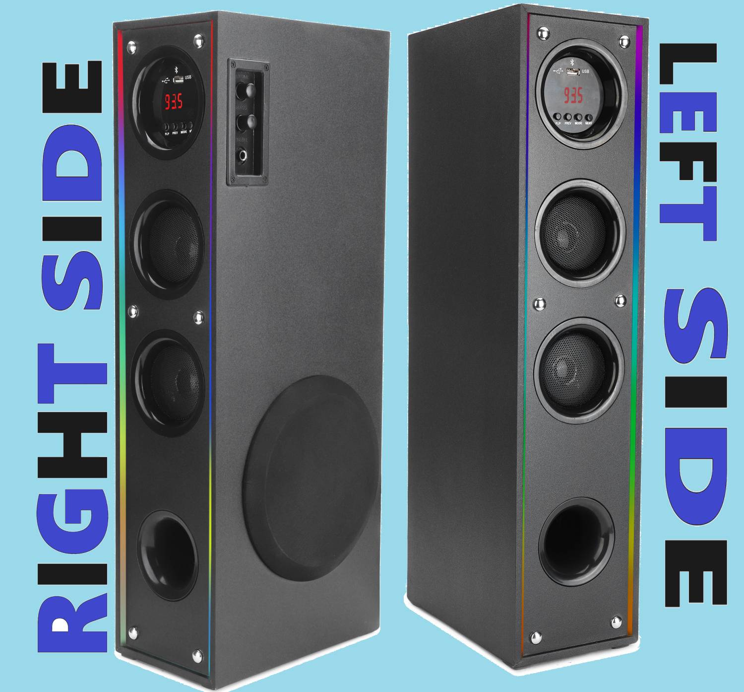 RZG Premium 120W Bluetooth Tower Speaker with Dual Wireless Mic - Image 2