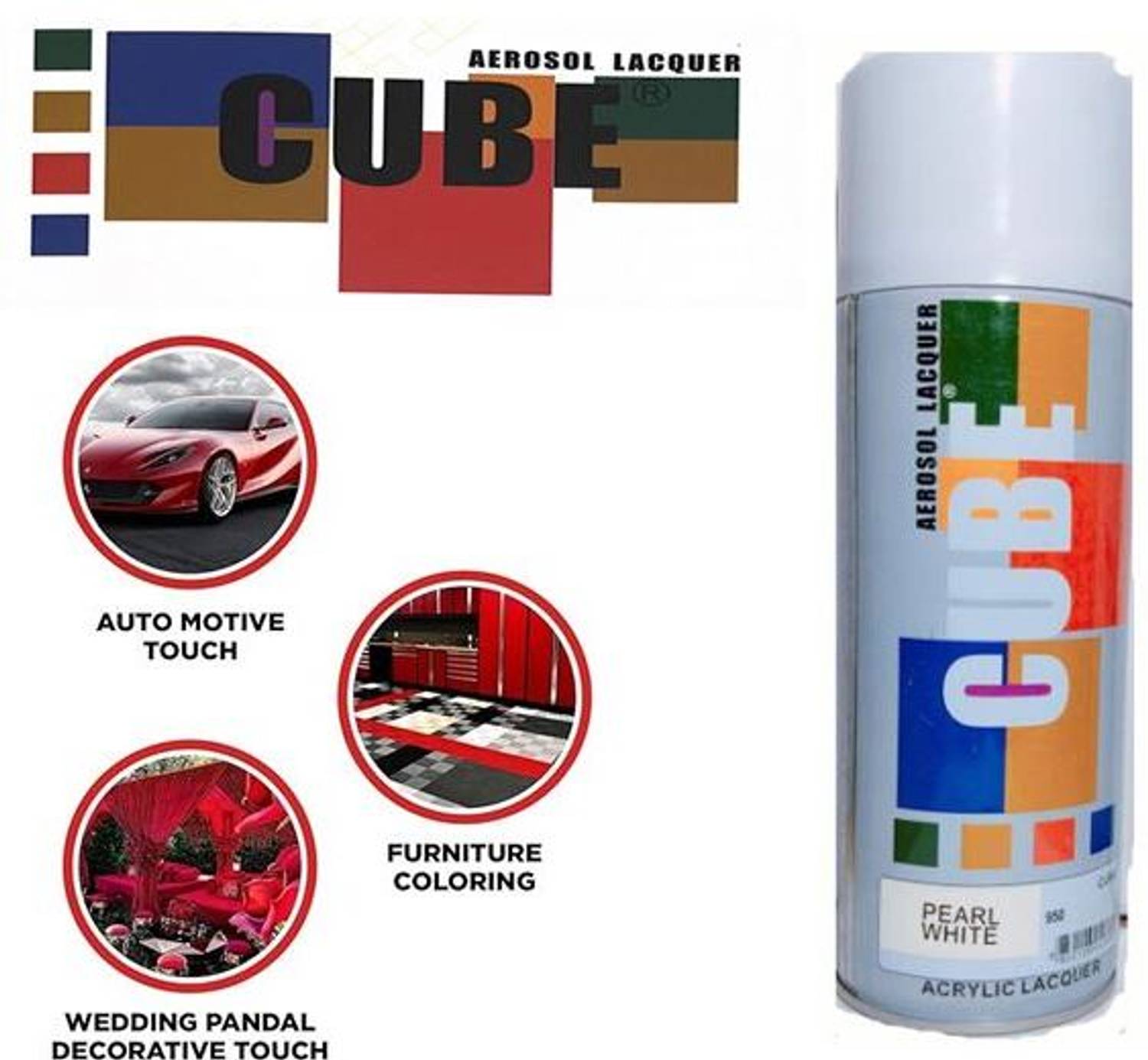 Cube Pearl White Spray Paint 400 ml - Image 1