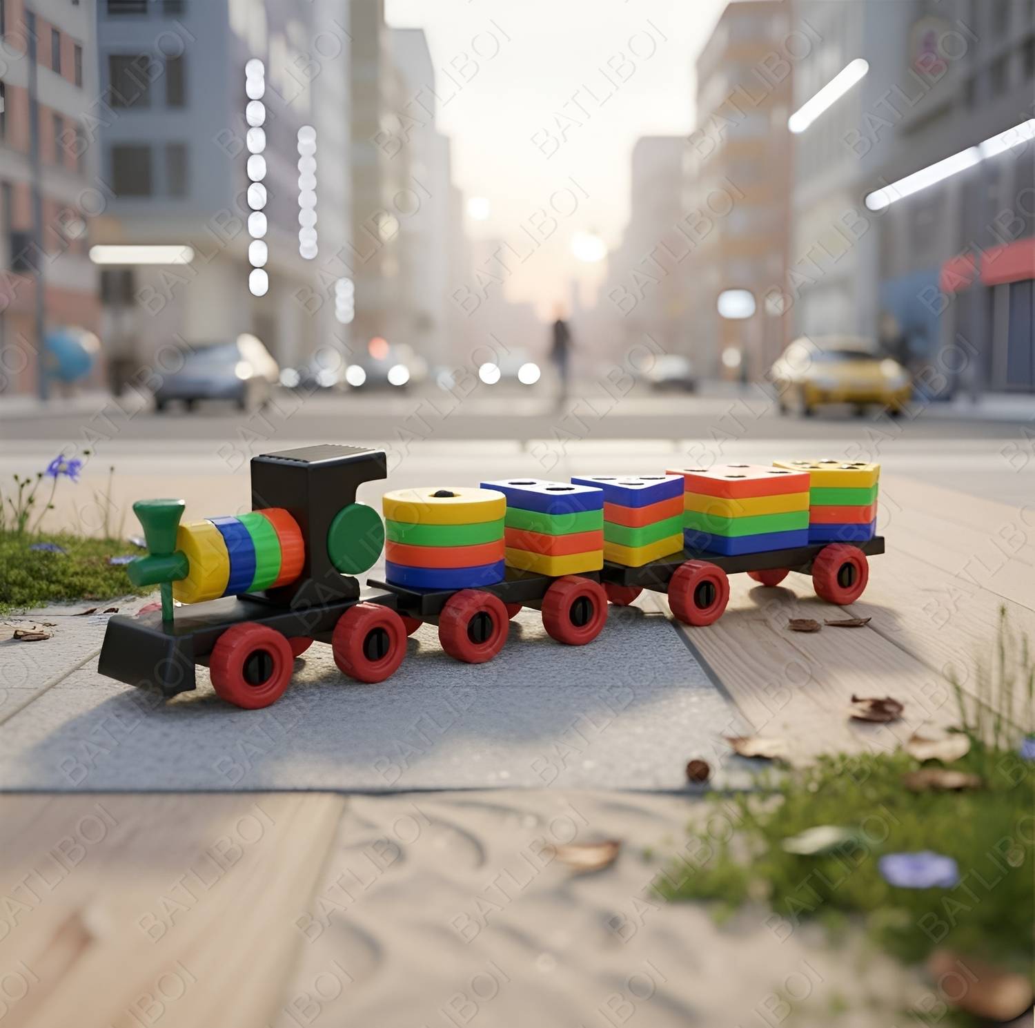BATLIBOI Train Geometric Shape Stacking Puzzle - Image 3