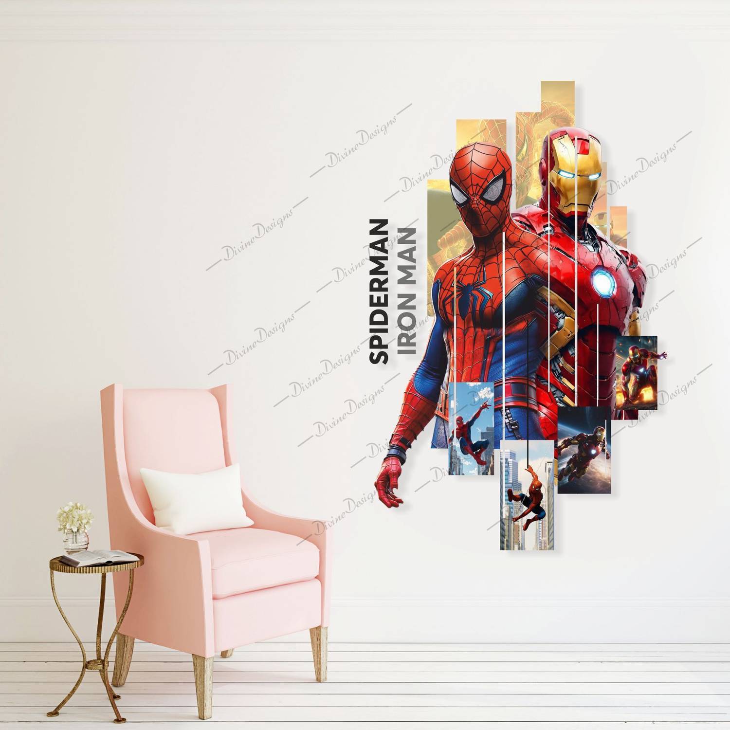 DivineDesigns 41 cm Spiderman & Iron Man Wall Sticker - Image 5
