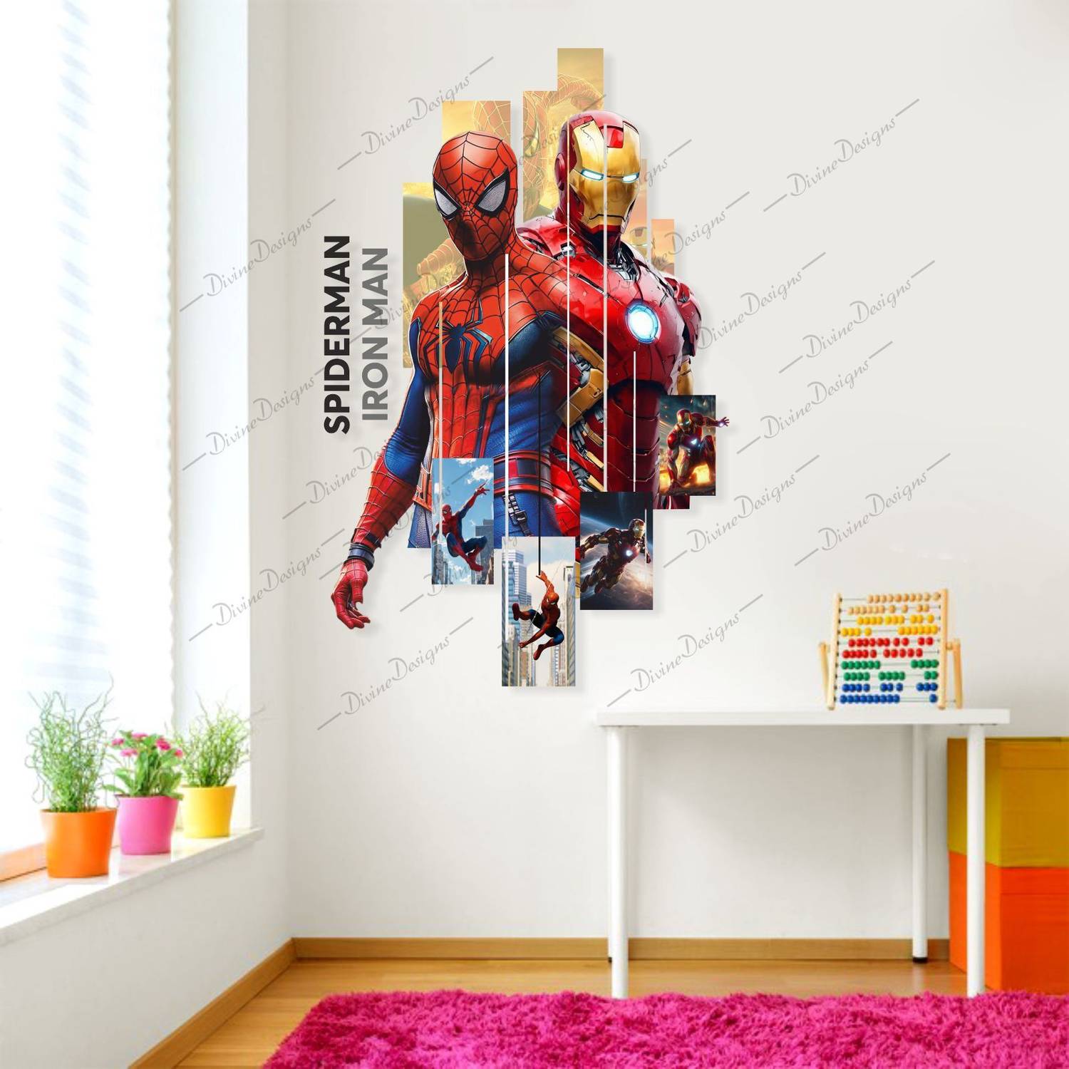 DivineDesigns 41 cm Spiderman & Iron Man Wall Sticker - Image 4