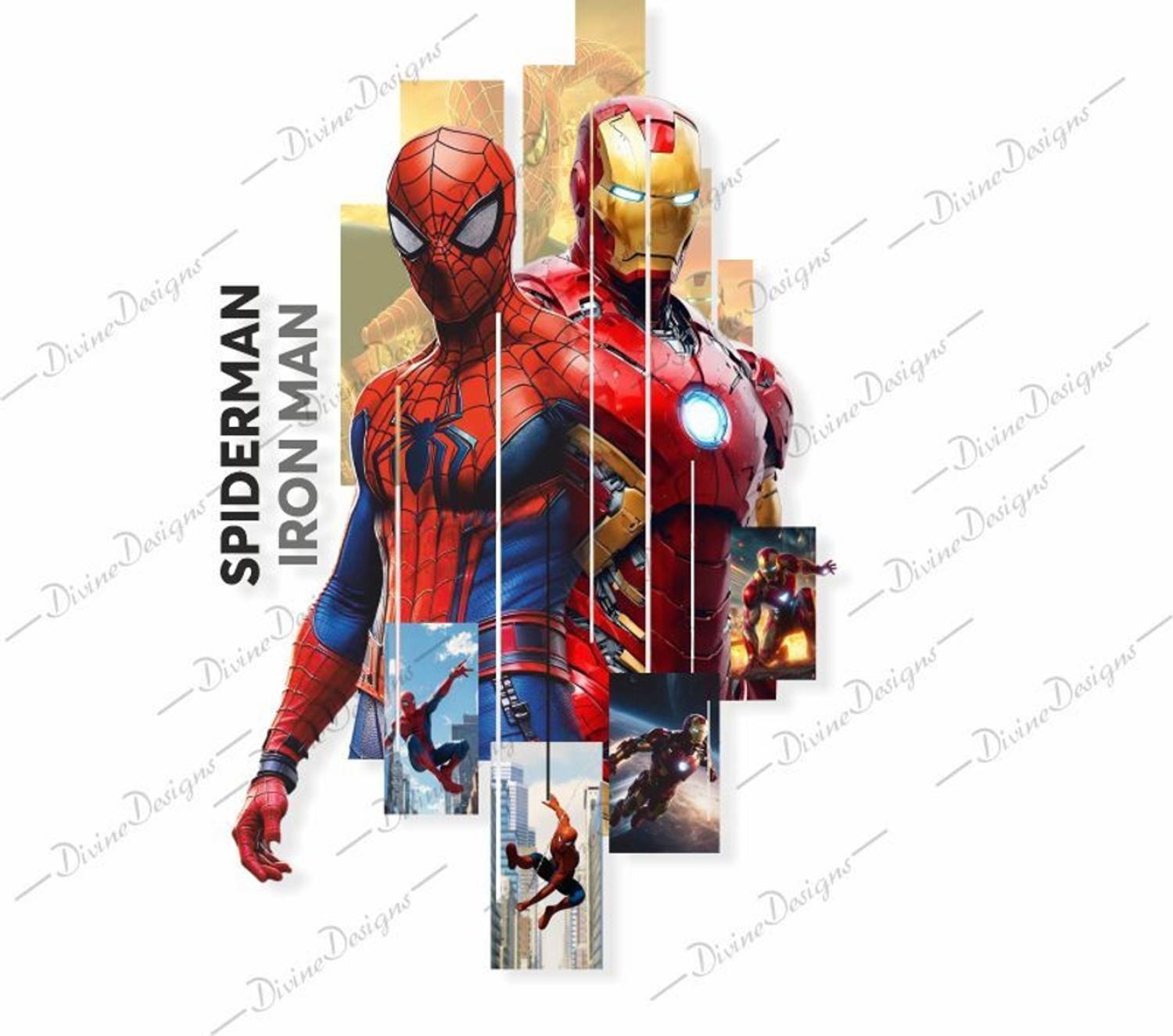 DivineDesigns 41 cm Spiderman & Iron Man Wall Sticker - Image 3