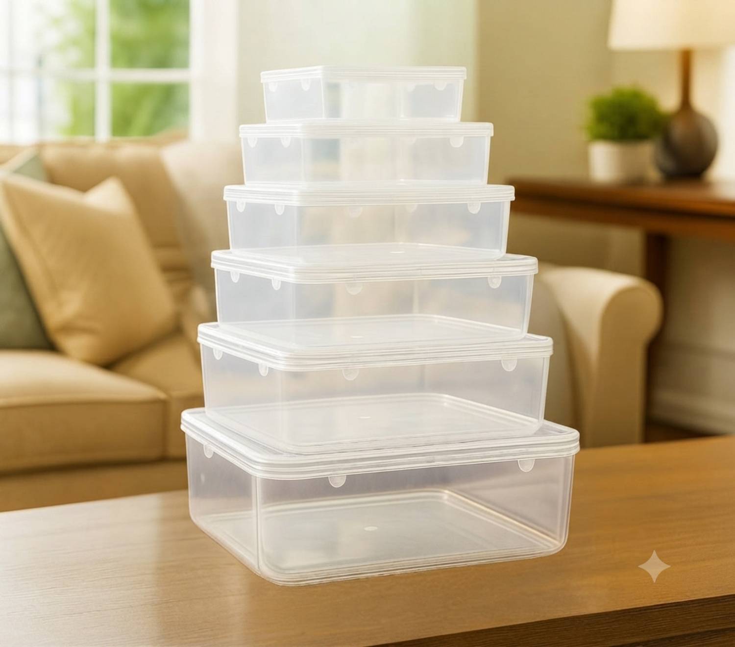 Eos Plastic Containers With Lock System for Accessories PACK OF 6 Storage Box - Image 1