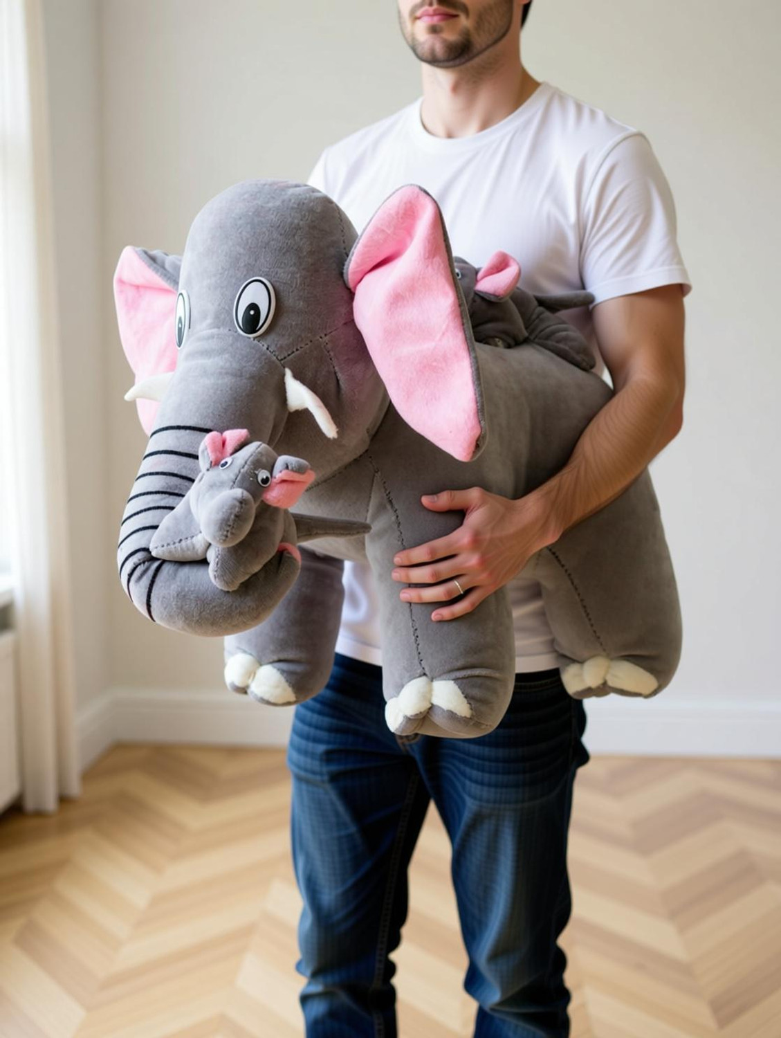 RSS SOFT TOYS Mother Elephant With Two Baby