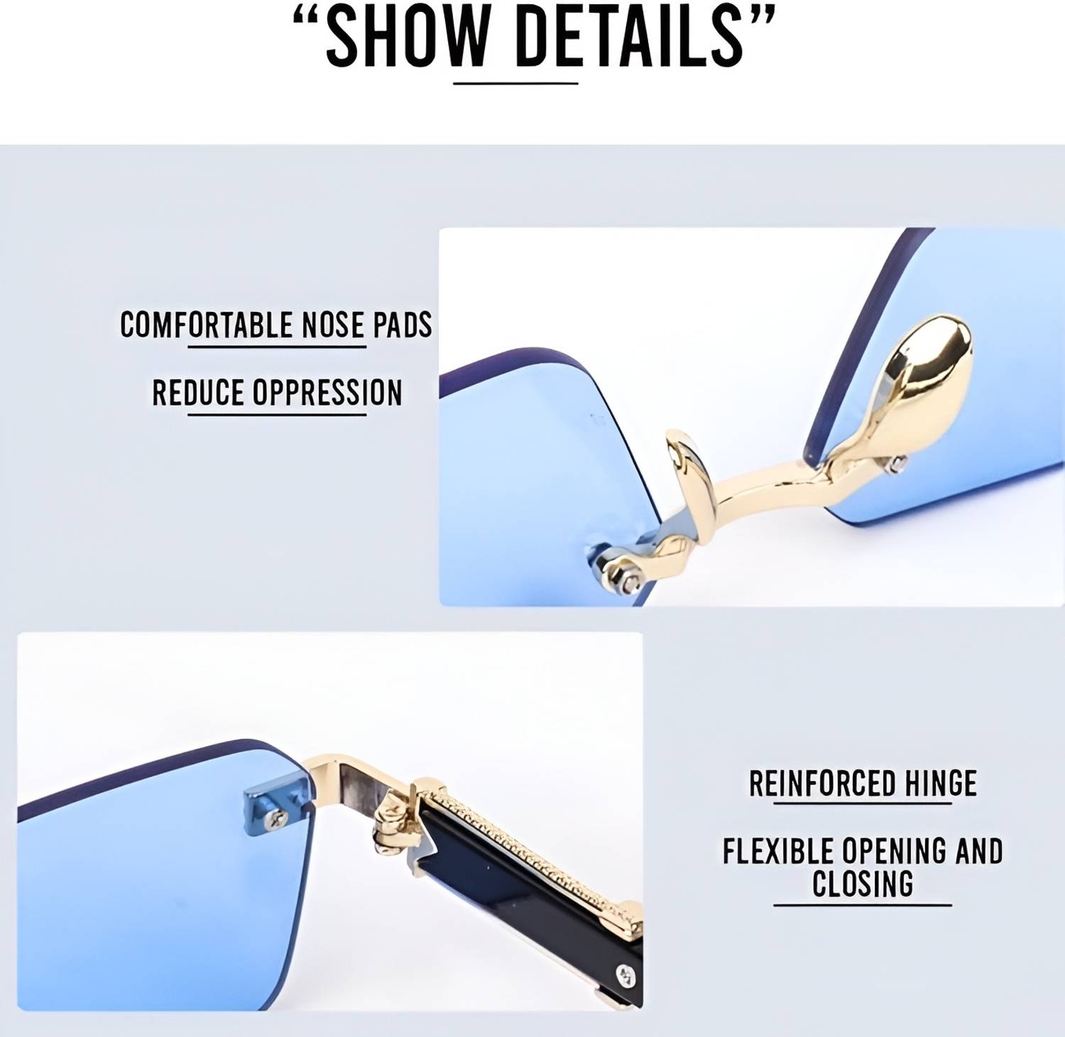 Sunglance Rectangular Sunglasses Blue - Image 4