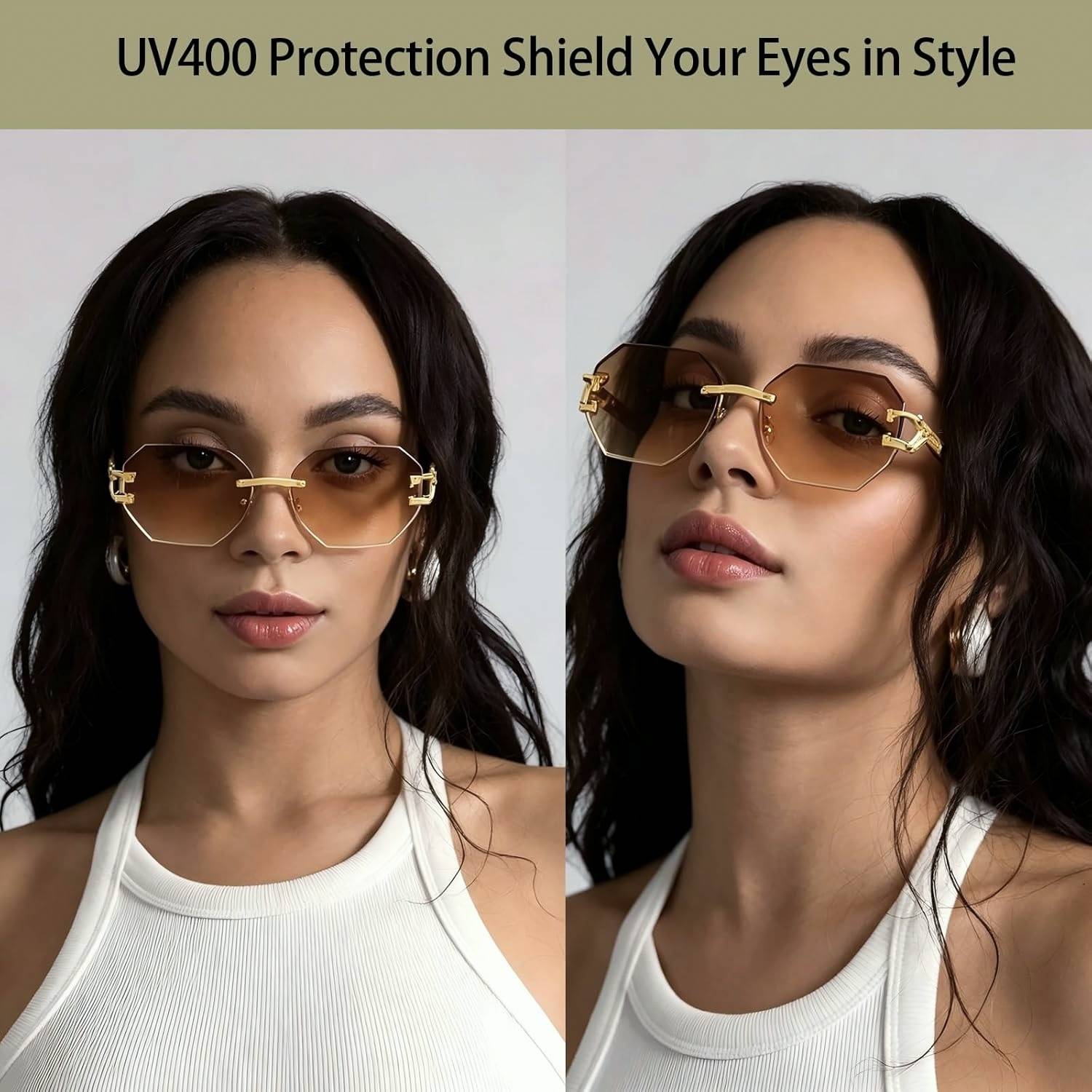 eyedens Octagonal Sunglasses Brown - Image 5