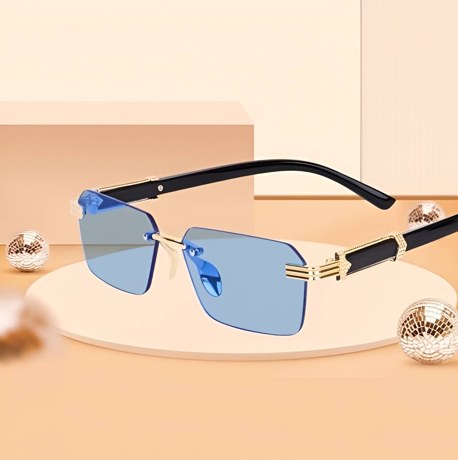 Sunglance Rectangular Sunglasses Blue - Image 2