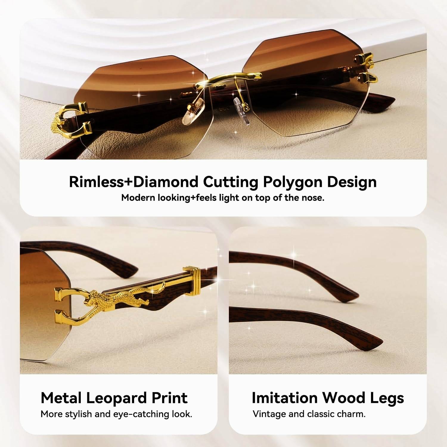 eyedens Octagonal Sunglasses Brown - Image 3