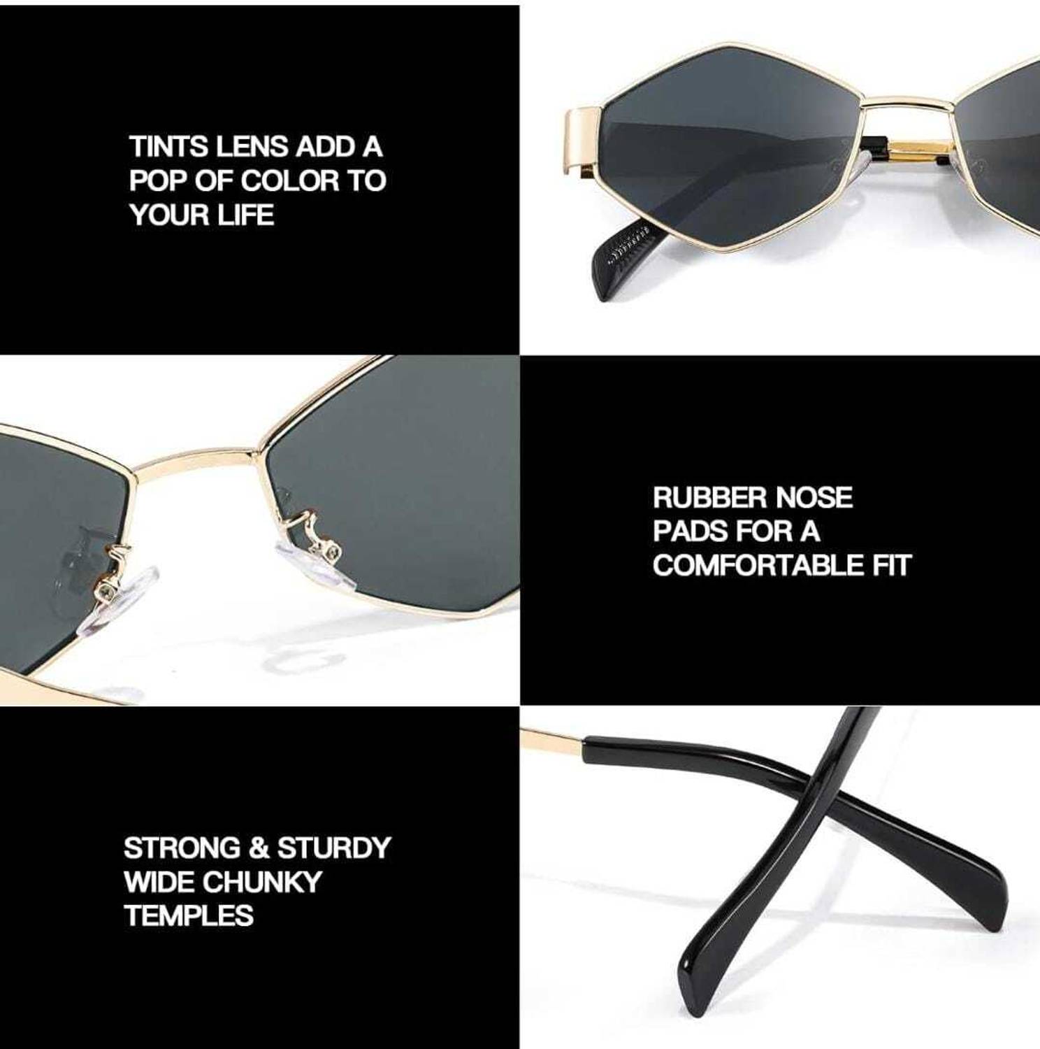 FizzFusion Cat-eye Sunglasses Black - Image 2
