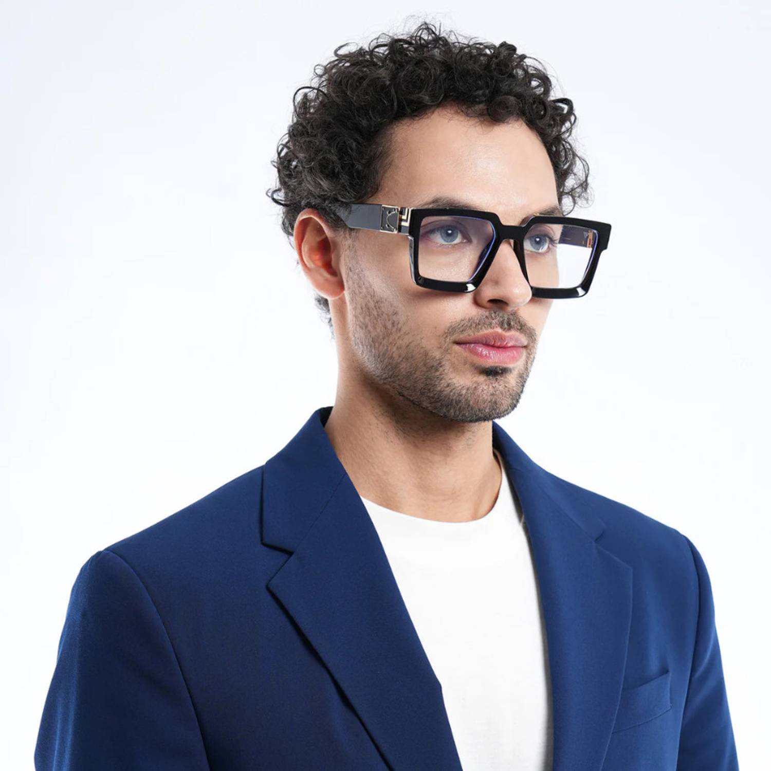 VALWICK Retro Square Sunglasses Clear - Image 2