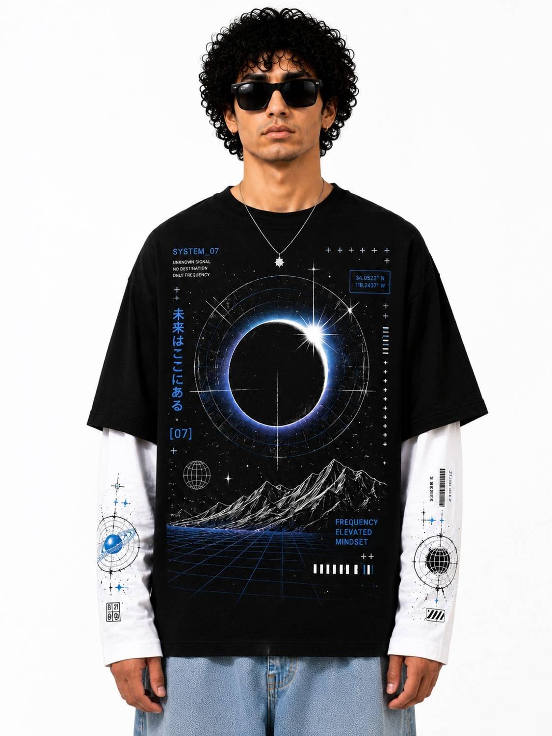 Larren Devis Graphic Print Black T-Shirt - Image 1