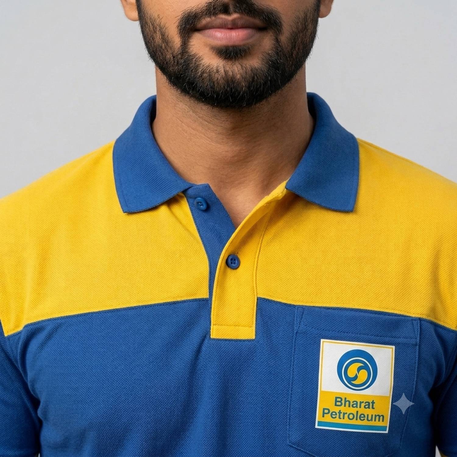 WORK INDIA UNIFORMS Colorblock Men Polo Neck Blue T-Shirt - Image 4