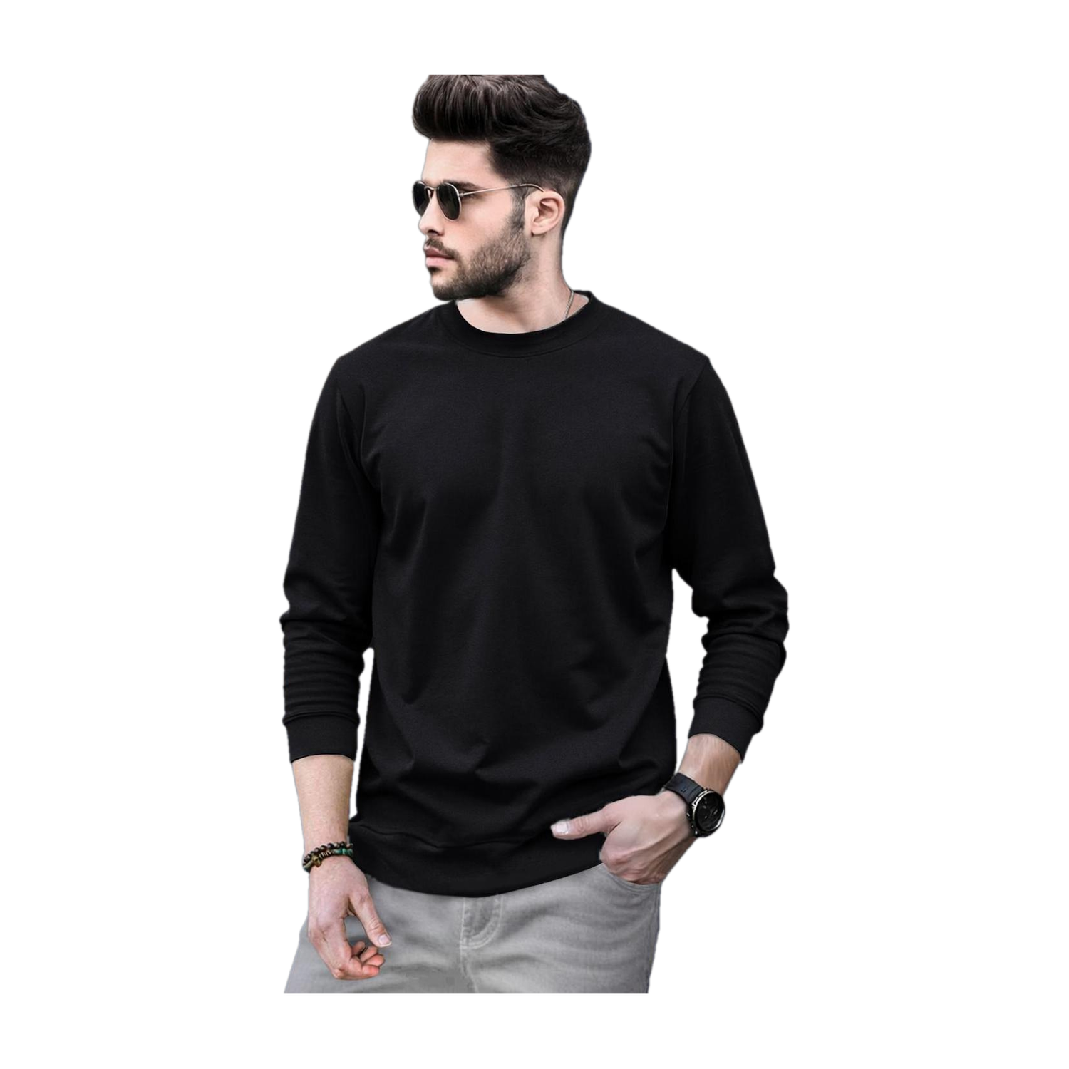 BLIVE Solid Men Round Neck Black T-Shirt - Image 1