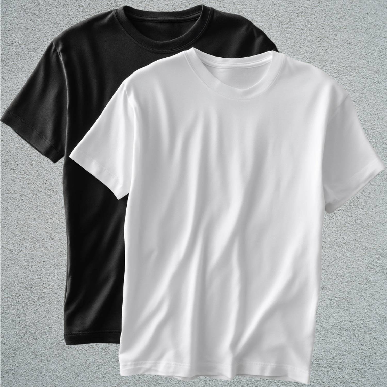 KNYTE Men Round Neck Black, White T-Shirt - Image 1