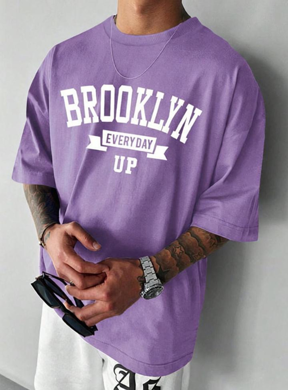 KAJAR Printed Men Purple T-Shirt