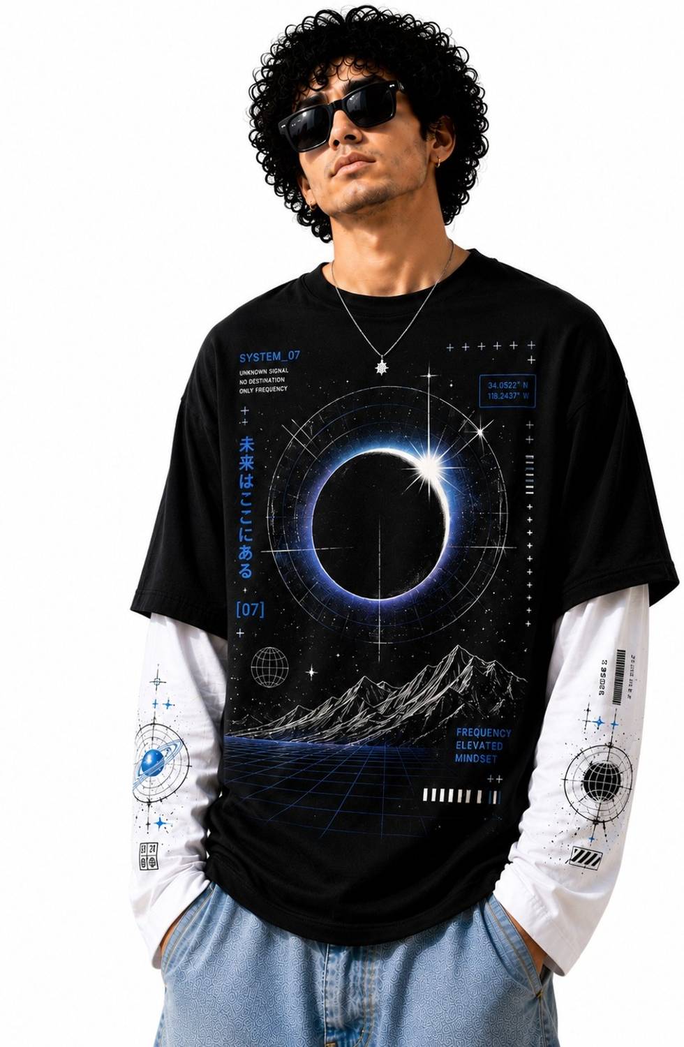 Larren Devis Graphic Print Black T-Shirt - Image 2