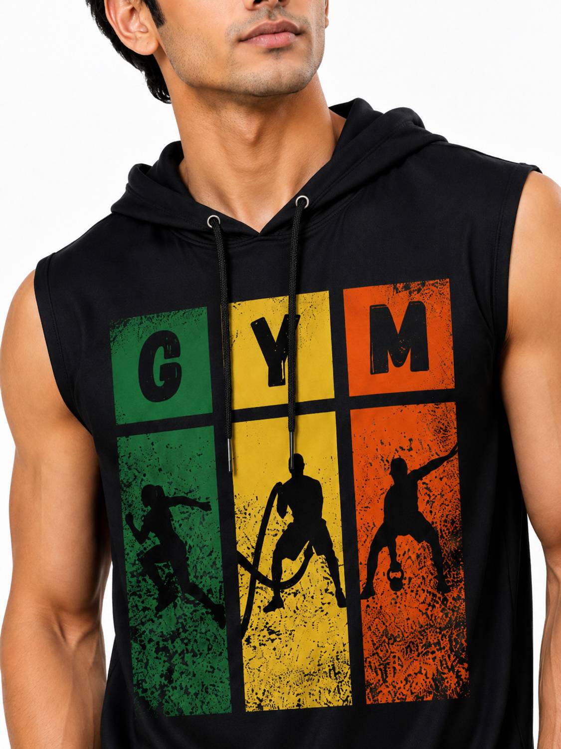 ZyVok Men Hooded Neck Black T-Shirt - Image 3
