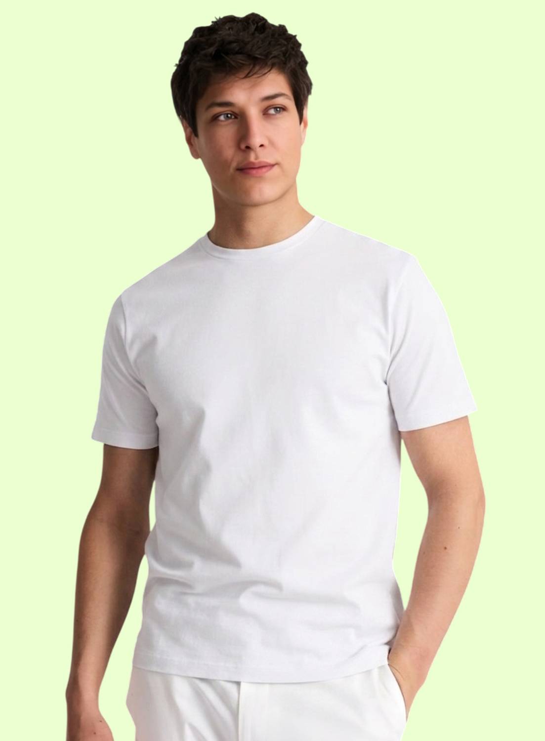 KNYTE Men Round Neck Black, White T-Shirt - Image 5