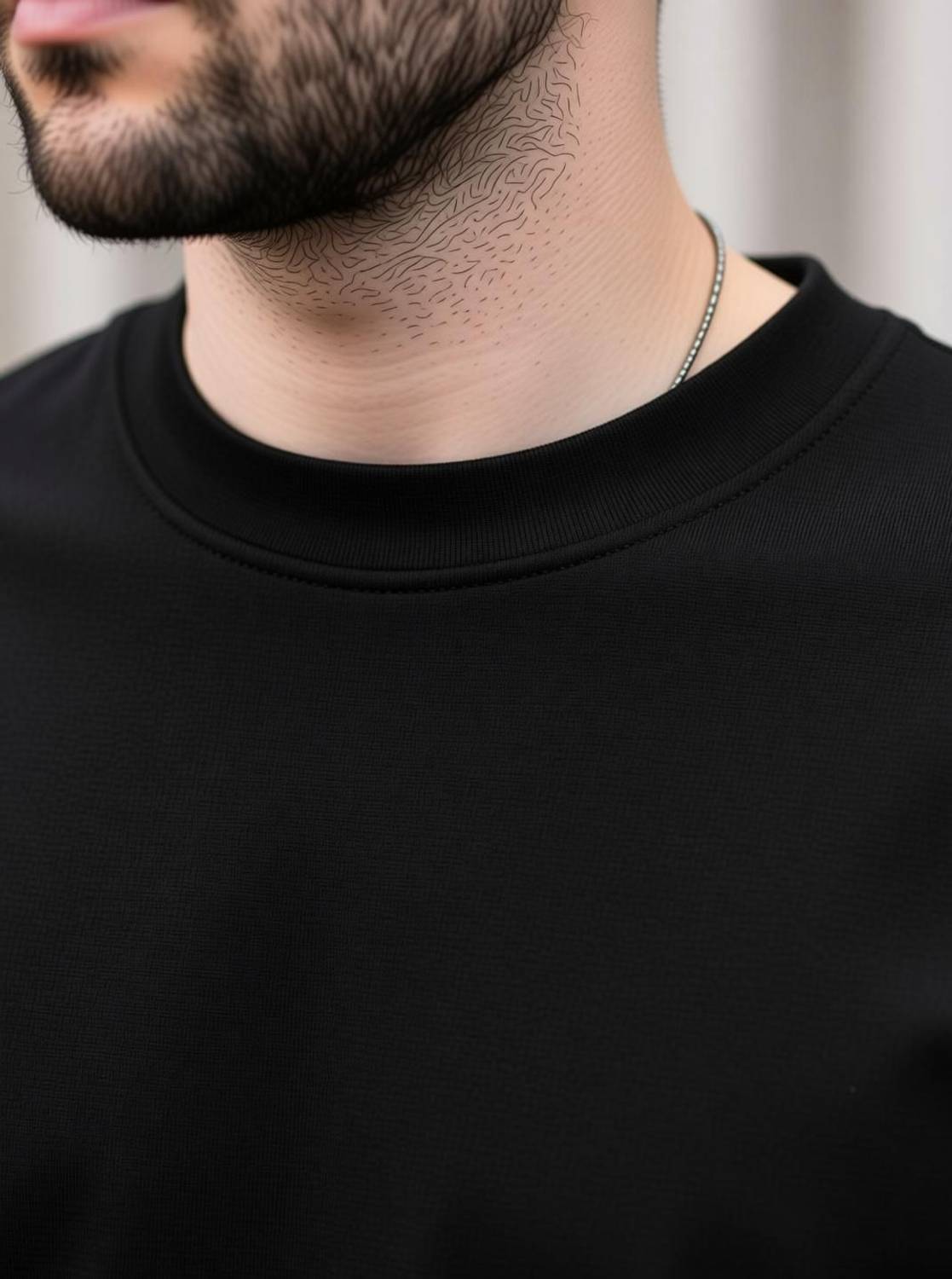 BLIVE Solid Men Round Neck Black T-Shirt - Image 5