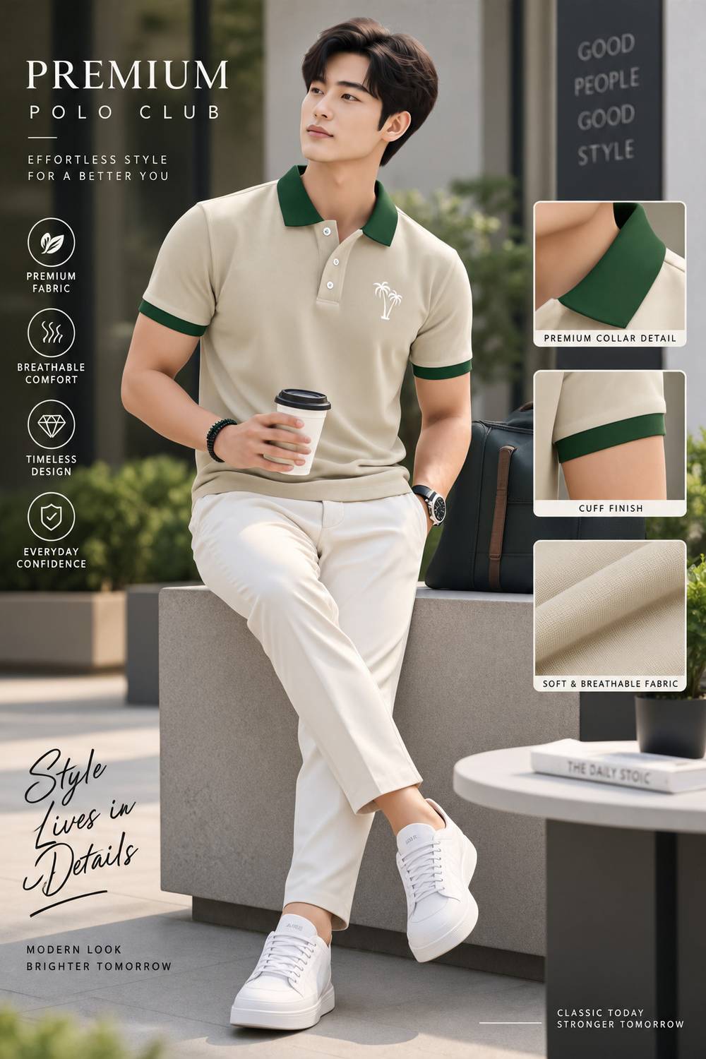 VOID & VOGUE Solid Men Beige T-Shirt - Image 5