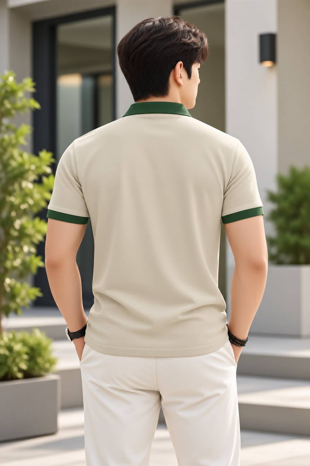 VOID & VOGUE Solid Men Beige T-Shirt - Image 2