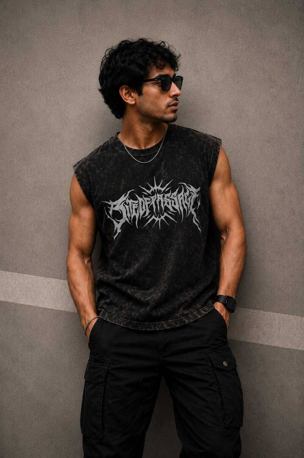 vukka Graphic Print Men Round Neck Black T-Shirt - Image 1