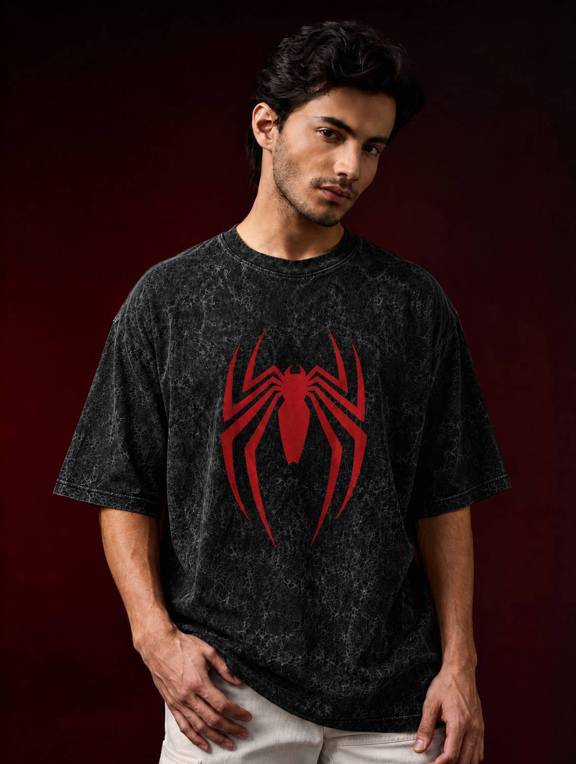 Woops studio! Men's Black Printed Round Neck T-Shirt