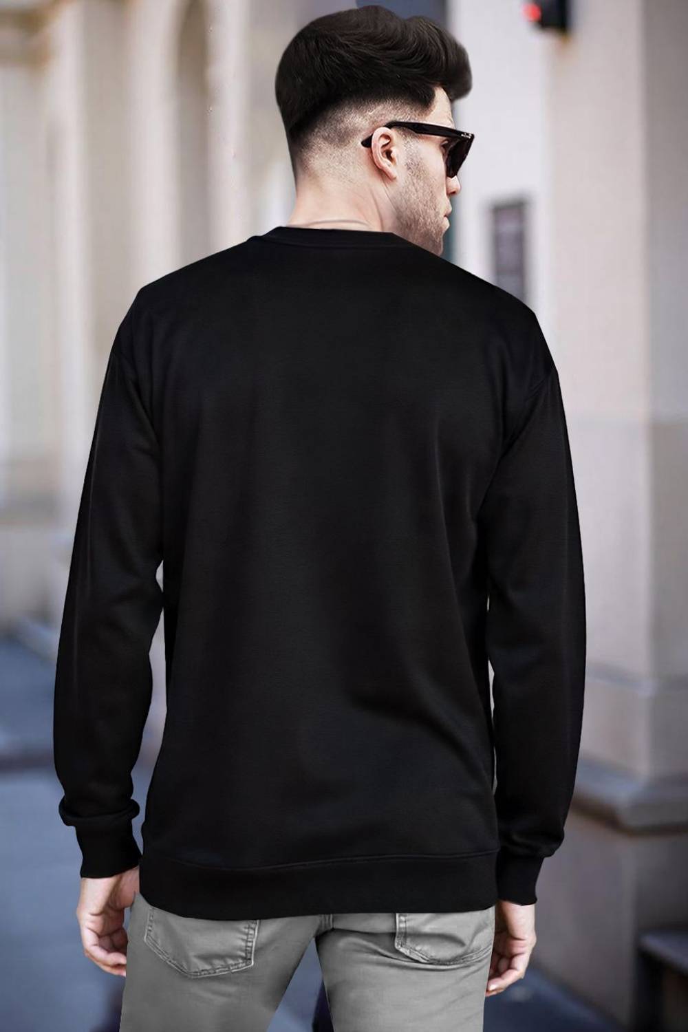 BLIVE Solid Men Round Neck Black T-Shirt - Image 4