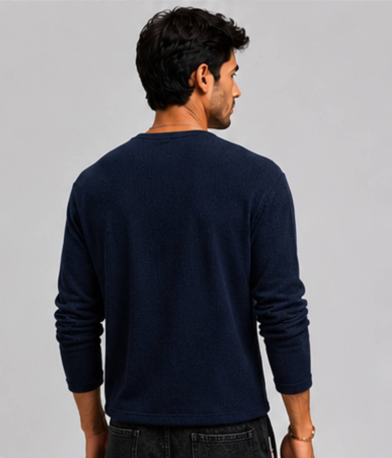 HeraDawn Men Henley Neck Blue T-Shirt - Image 2