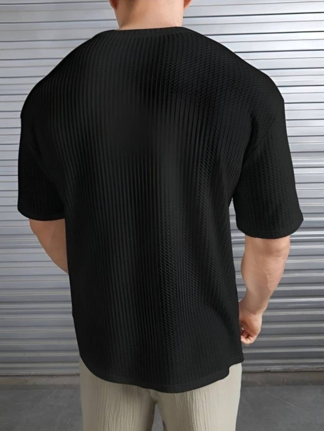 THE NEXT LEVEL Men Black, Grey T-Shirt - Image 2