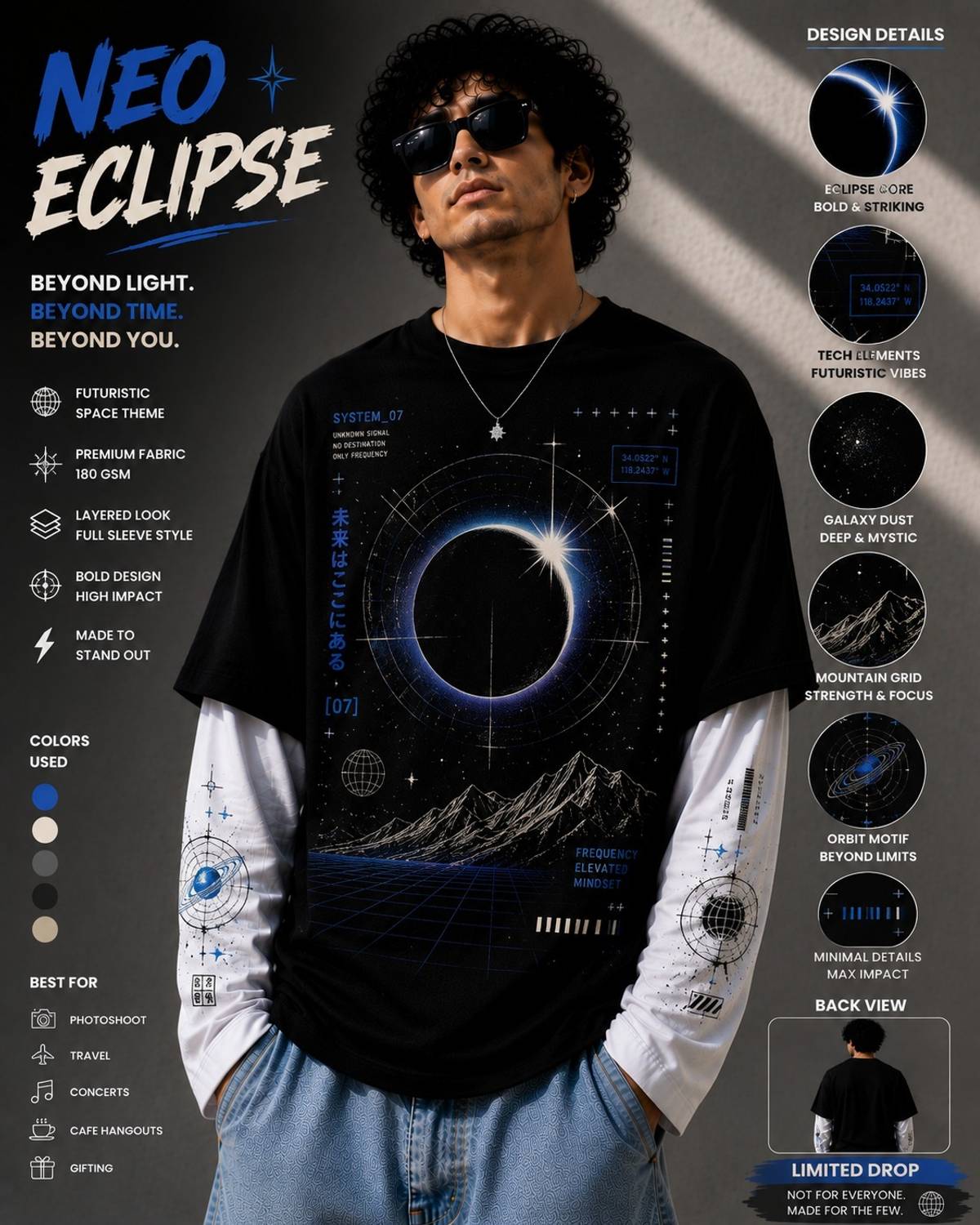 Larren Devis Graphic Print Black T-Shirt - Image 3