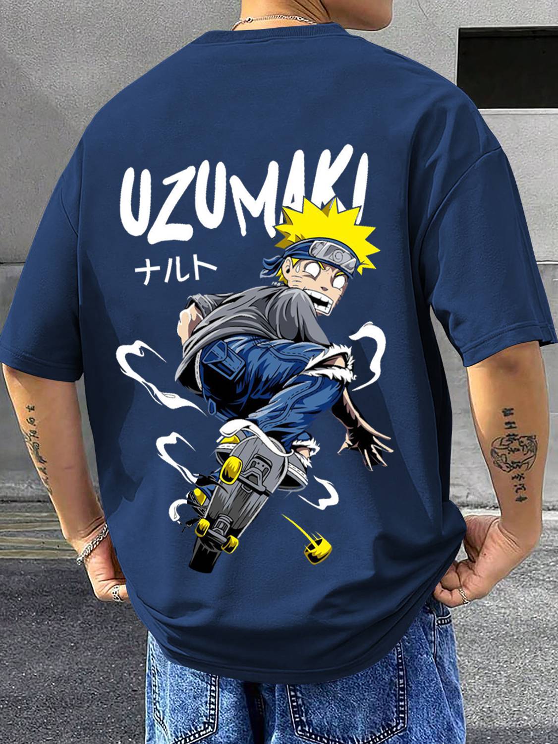 Dazzle Fashion Printed Men Navy Blue T-Shirt - Image 1