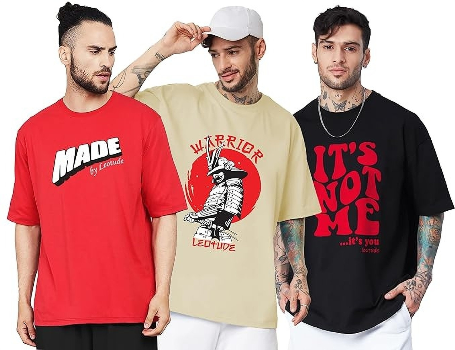 Leotude Printed Men Round Neck Multicolor T-Shirt