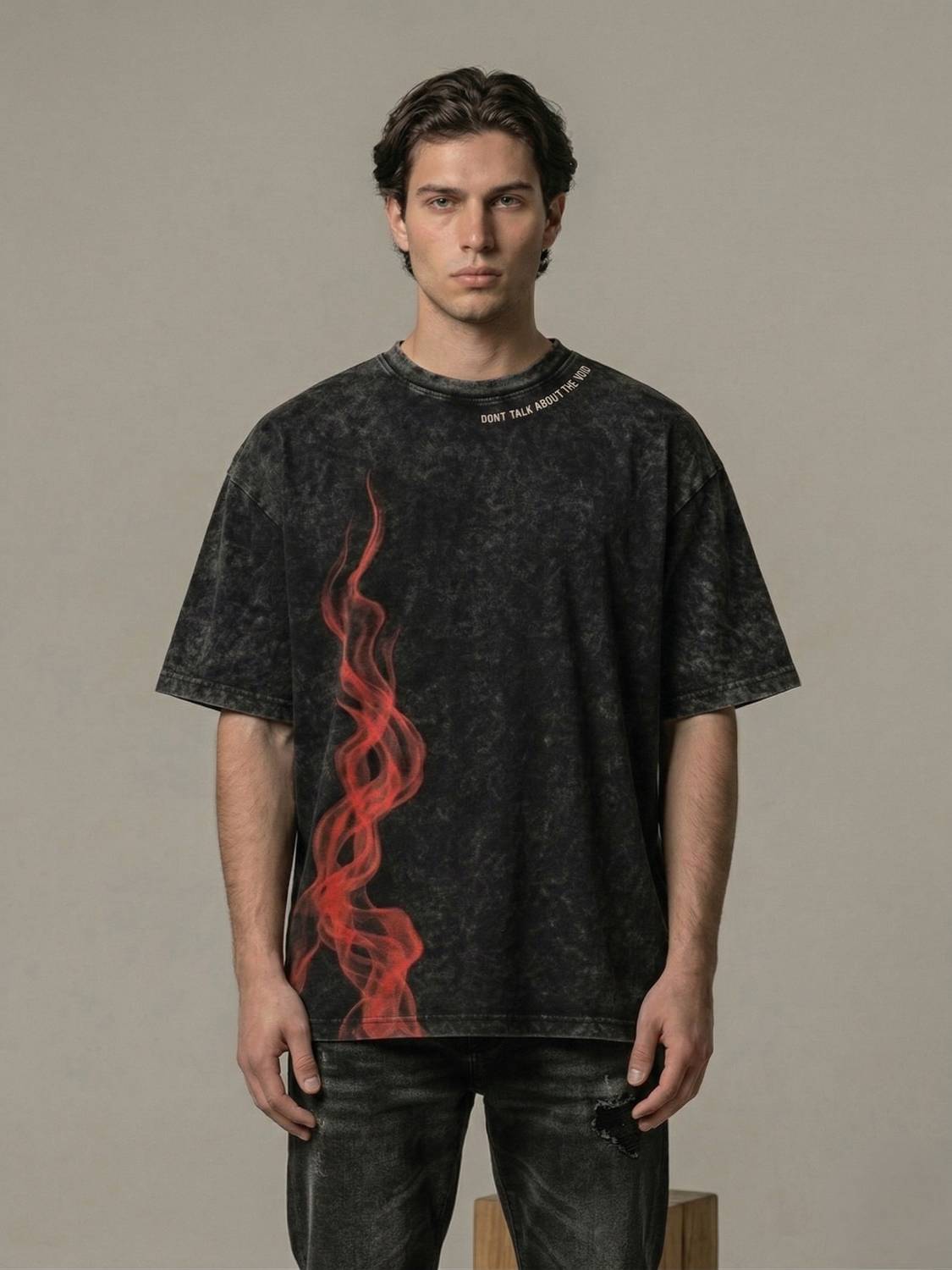 SKRATS Printed Men Round Neck Black T-Shirt