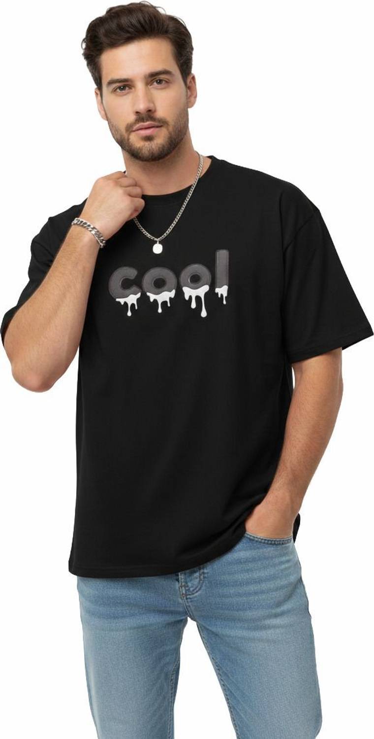 ICONIC INNOVATIONS Printed Men Black T-Shirt - Image 1