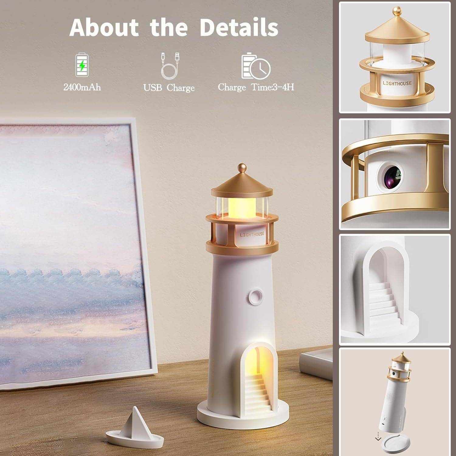 NAIRO Moon Projection Lighthouse Lamp with Remote - Image 2