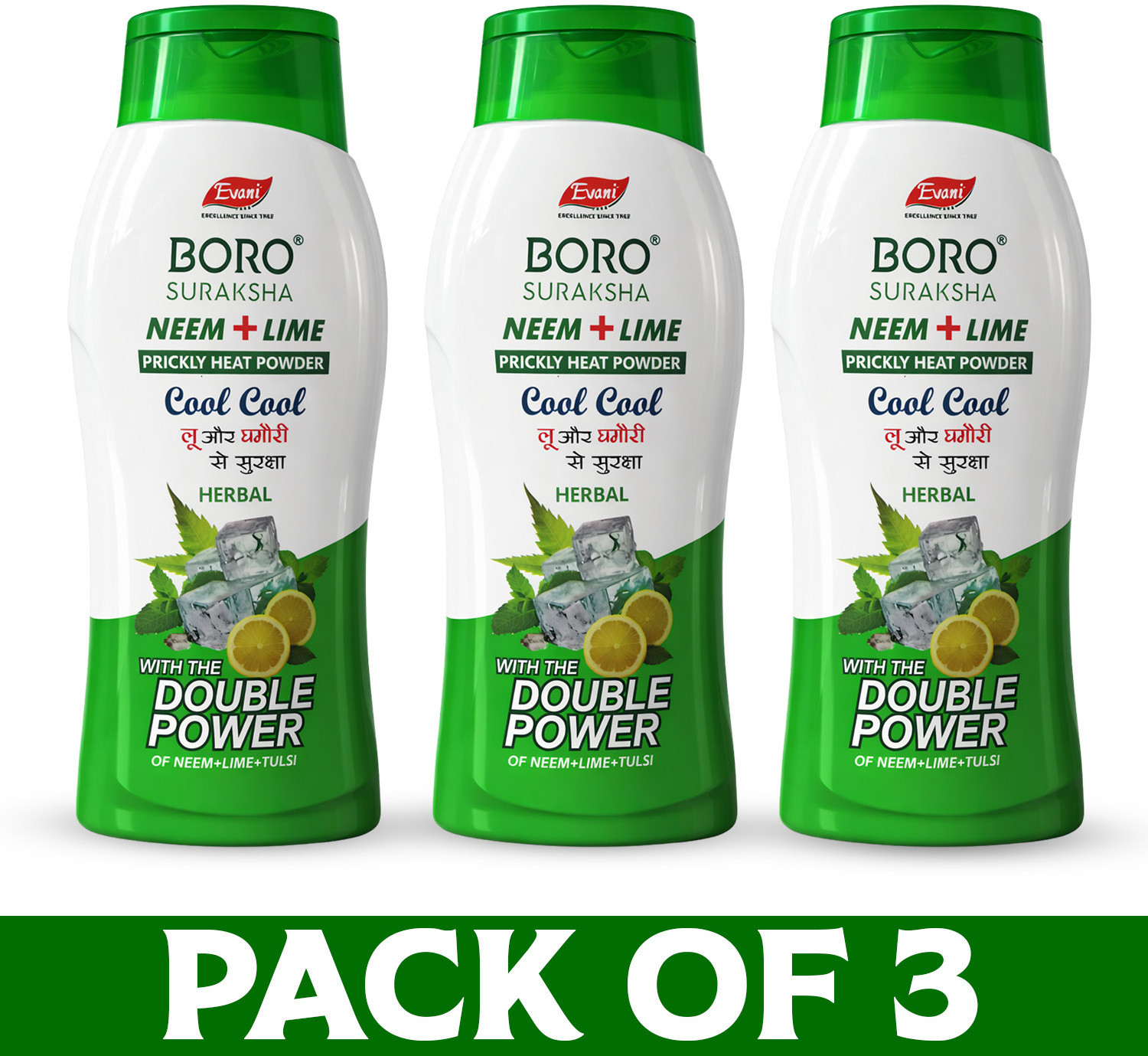 Evani Boro Suraksha Neem+Lime Cool Talcum Powder for Men & Women