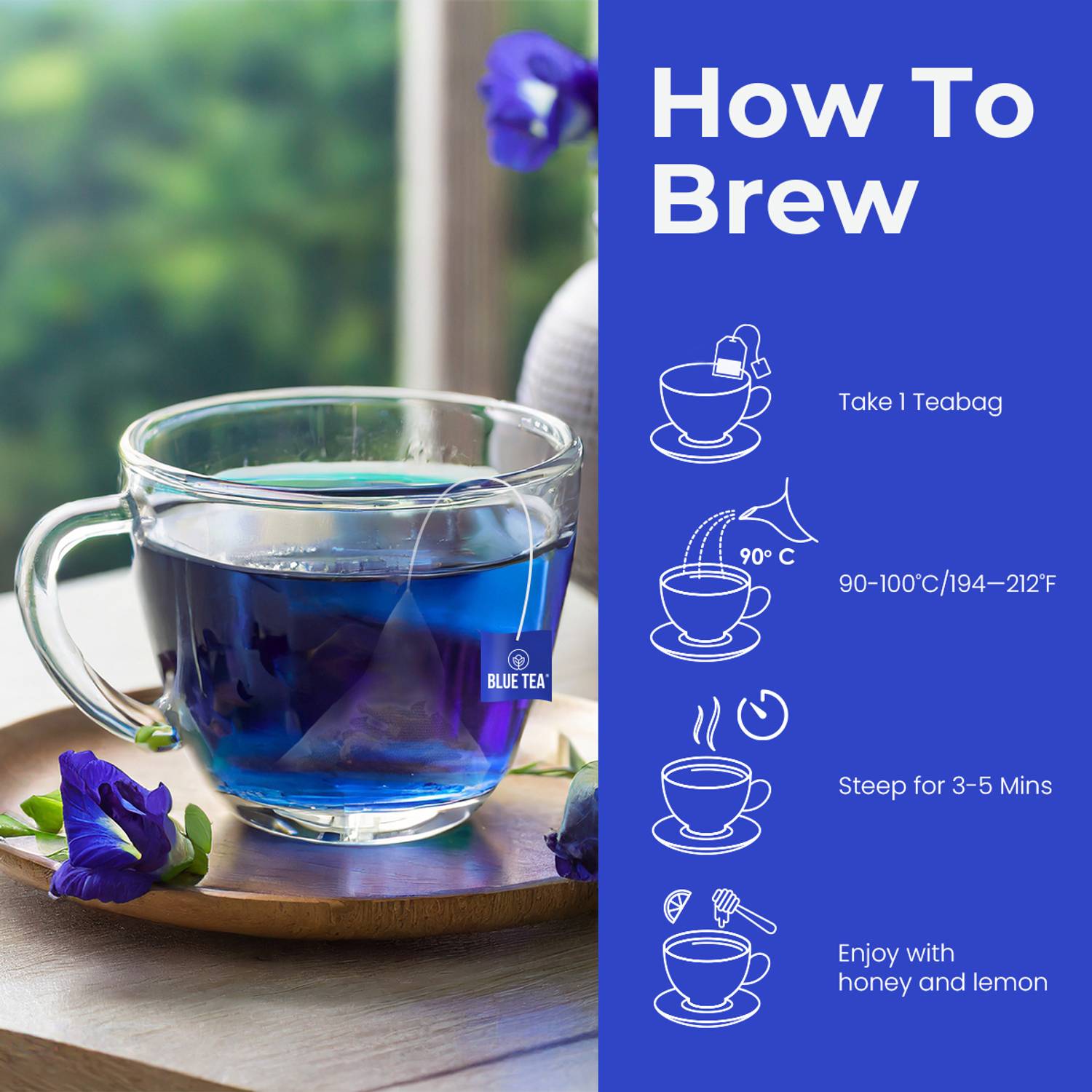 BLUE TEA Butterfly Pea Assorted Sampler Tea Pack (6 Flavors) Pack of 6 - Image 4