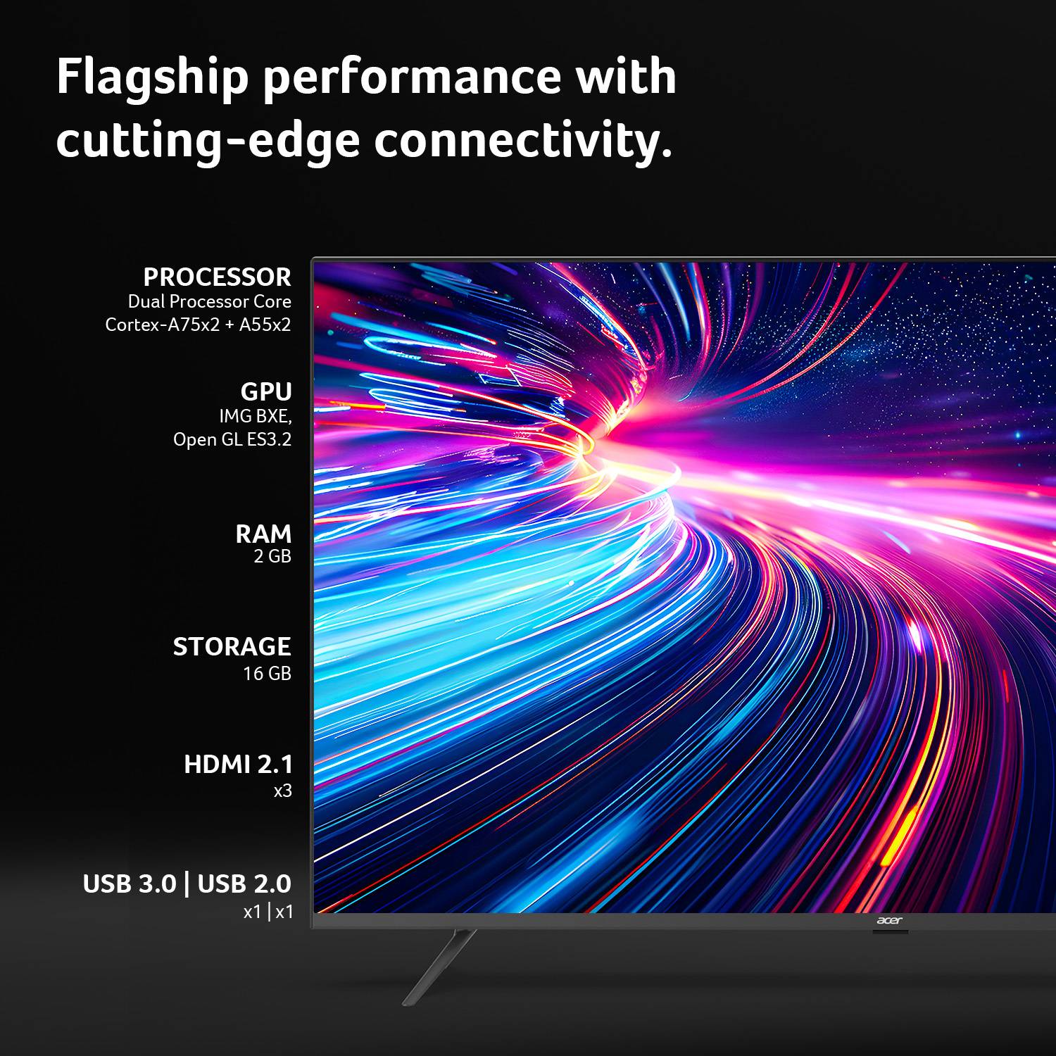 Acer Super Series 50 inch QLED 4K Smart TV Black - Image 5