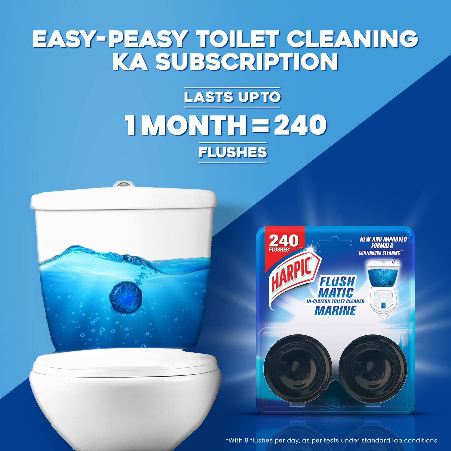 Harpic Flushmatic In-Cistern Marine Block Toilet Cleaner - Image 3